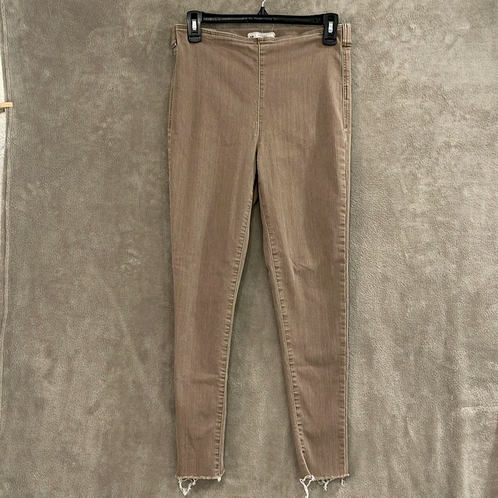 FP | Free People women 29 Easy Goes It Stretchy Tan Raw Hem Pockets Pullon pants